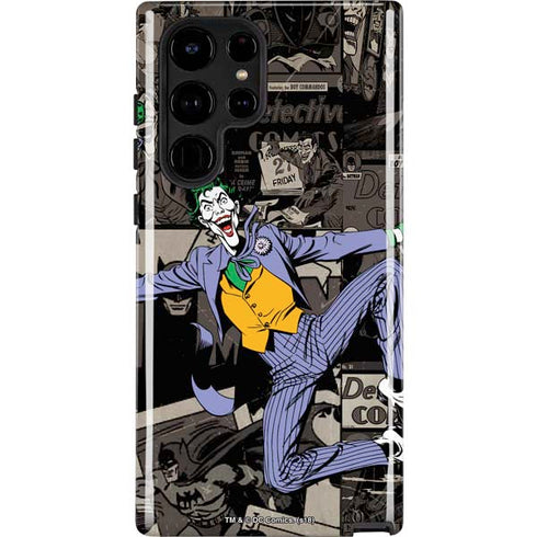 DC Comics The Joker Vintage Action pose pattern Galaxy S25 Ultra Impact Case